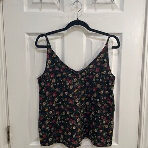 Abercrombie & Fitch Floral Top with Adjustable Spaghetti Straps, Size Small